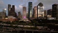 Amazing view over the skyline of Houston Texas at night - HOUSTON, UNITED STATES - OCTOBER 30, 2022