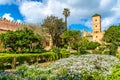 Amazing view of Palace museum tower in the Andalusian Gardens near the ancient Kasbah of the Udayas in Rabat, Morocco, Africa Royalty Free Stock Photo