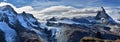 Amazing View of the panorama mountain range near the Matterhorn Royalty Free Stock Photo