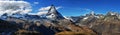 Amazing View of the panorama mountain range near the Matterhorn Royalty Free Stock Photo