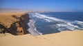 Amazing View of Paracas National Reserve, Known as Where the Desert Meets the Ocean, Ica Region of Peru Royalty Free Stock Photo