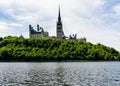 parliament hill surrounded by green forest ai