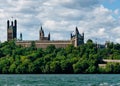 parliament hill surrounded by green forest ai