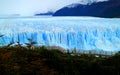 Amazing view of Perito Moreno Glacier with the viewing balcony and fall foliage, Los Glaciares National Park, Argentina Royalty Free Stock Photo