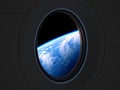 Amazing View Of Planet Earth From The Porthole Of A Private Spacecraft Royalty Free Stock Photo