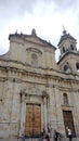 Amazing view of the Plaza de Bolivar in Bogota, the main square of the city where people enjoy the bike day or ciclovia Royalty Free Stock Photo