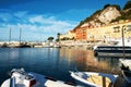 idyllic summer: port of Lympia (harbour) in Nice: sailboats and yachts