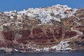 Amazing view of port of Oia town, Santorini island, Greece Royalty Free Stock Photo