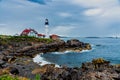 Amazing view of Portland Head Lighthouse Portland Maine USA Royalty Free Stock Photo