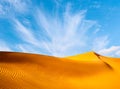 Amazing view of sand dunes in the Sahara Desert. Location: Sahara Desert, Merzouga, Morocco. Artistic picture. Beauty world Royalty Free Stock Photo