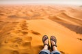 Amazing view of sand dunes in the Sahara Desert. Location: Sahara Desert, Merzouga, Morocco. Artistic picture. Beauty world Royalty Free Stock Photo