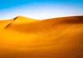 Amazing view of sand dunes in the Sahara Desert. Location: Sahara Desert, Merzouga, Morocco. Artistic picture. Beauty world.