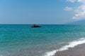 Amazing view of sea surface landscape at Gagra Abkhazia resort with blue sky as background