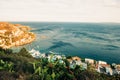 View of seaside with many villas, Costa Brava, Spain Royalty Free Stock Photo