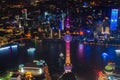 View on Shanghai city from scyscraper at night Royalty Free Stock Photo