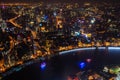 View on Shanghai city at night from scyscraper Royalty Free Stock Photo