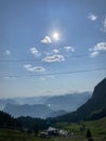 Amazing view of the sky and swiss mountains Royalty Free Stock Photo