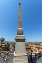Amazing view of Spanish Steps, Sallustian Obelisk and Piazza di Spagna in city of Rome, Italy Royalty Free Stock Photo