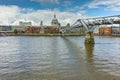 Amazing view of St. Paul's Cathedral from Thames river, London, England Royalty Free Stock Photo
