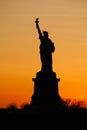 Amazing view of the Statue of Liberty, at sunset Royalty Free Stock Photo
