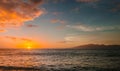 Amazing view of sunset at Kaanapali beach in Maui Hawaii USA Royalty Free Stock Photo