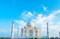 Amazing view on the Taj Mahal in sunset light. Agra, India. Royalty Free Stock Photo