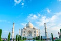 Amazing view on the Taj Mahal in sunset light. The Taj Mahal is Royalty Free Stock Photo