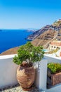 Beautiful view of Santorini island cliff top Aegean Sea Caldera Greece Royalty Free Stock Photo