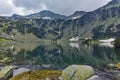 Amazing view to Banderishki chukar peak and Banderitsa fish lake, Pirin Mountain Royalty Free Stock Photo