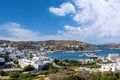 Amazing view to the harbor of Lipsi island, Dodecanese, Greece Royalty Free Stock Photo