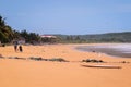 Amazing View to the Sandy Atlantic Coastline of Axim Beach in Ghana