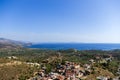 Amazing view to the sea from the top of a mountain in Chios island, Greece