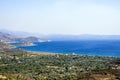 Amazing view to the sea from the top of a mountain in Chios island, Greece