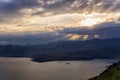 Amazing view from the top of a mountain down to the sea, close to Itea, Greece