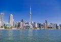 amazing view of Toronto downtown from the lake Ontario Royalty Free Stock Photo