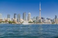 Amazing view of Toronto downtown skyline landscape background on sunny summer day