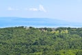 Amazing view from town Labin on buildings on top of a hill Royalty Free Stock Photo