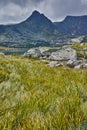 Amazing view of The Trefoil lake, Rila Mountain, The Seven Rila Lakes Royalty Free Stock Photo