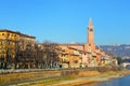 Amazing view of Verona city and River Adige, Italy Royalty Free Stock Photo