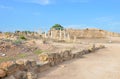 Amazing view of well preserved ruins of ancient city Salamis located near Famagusta, Turkish Northern Cyprus