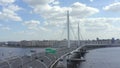 Amazing view of the western high-speed diameter of the city of St. Petersburg