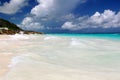 Amazing view on a white sand beach on Bermuda islands. Royalty Free Stock Photo