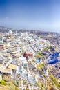 Amazing View of Wonderful Thira Fira City as a capital of Santorini island in Greece Royalty Free Stock Photo