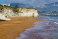 Amazing view of Xi Beach,beach with red sand in Kefalonia, Greece Royalty Free Stock Photo