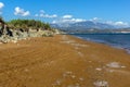 Amazing view of Xi Beach,beach with red sand in Kefalonia, Greece Royalty Free Stock Photo