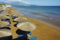 Amazing view of Xi Beach, beach with red sand in Kefalonia Royalty Free Stock Photo