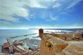 Alicante city, spain,castle, santa barbara, port,blue,