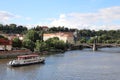 Amazing views of the Vltava River and its vicinities. Royalty Free Stock Photo