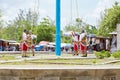 The amazing Voladores ceremony outside the ruins of El Tajin in Veracruz, Mexico