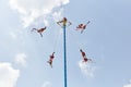 The amazing Voladores ceremony outside the ruins of El Tajin in Veracruz, Mexico